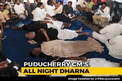 Puducherry Chief Minister Sleeps On Road Outside Kiran Bedi's Home Puducherry Chief Minister Sleeps On Road Outside Kiran Bedi's Home