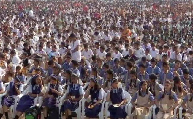 With Eye On Guinness Record, 21,000 Students Recite Sanskrit Shlokas