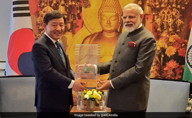 PM Modi Gifts Bodhi Tree Sapling To Mayor Of South Korean City