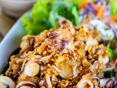 Grilled Squid Rings with Vegetables