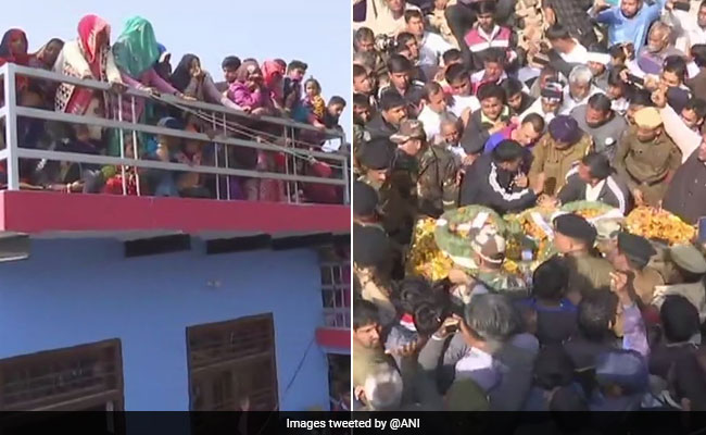 पुलवामा में हुई मुठभेड़ के शहीदों के अंतिम दर्शन के लिए उमड़ा जनसैलाब