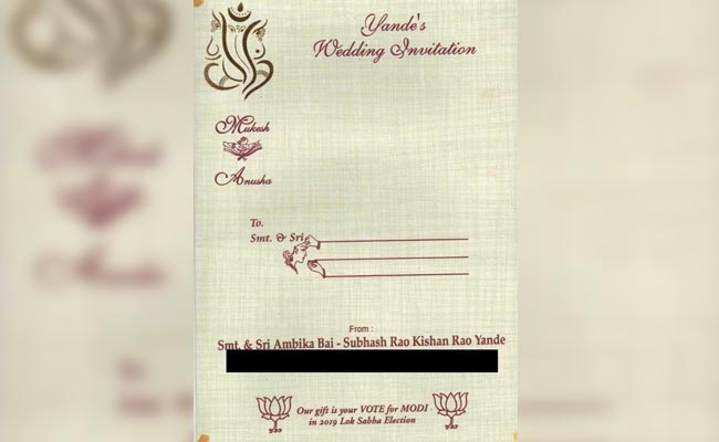 "Vote For PM Modi," Says Hyderabad Couple On Wedding Invite