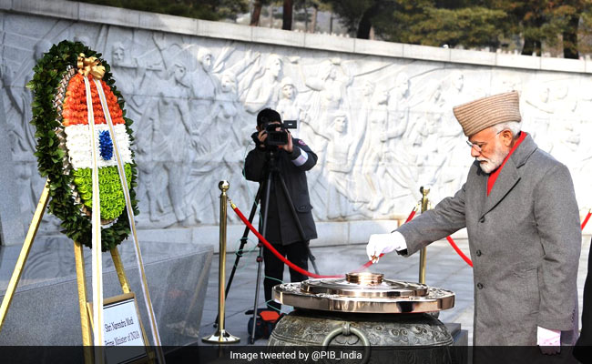 PM Modi Visits National Cemetery In Seoul, Pays Homage To Fallen Soldiers