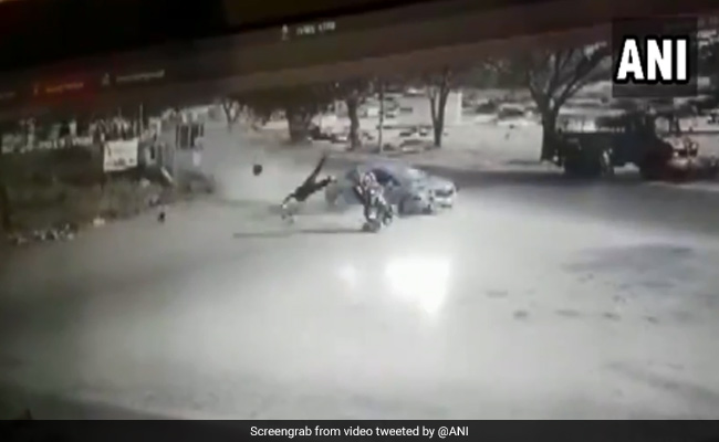 On Camera, Biker Hit By Car In Tamil Nadu, Flung 15 Feet Away