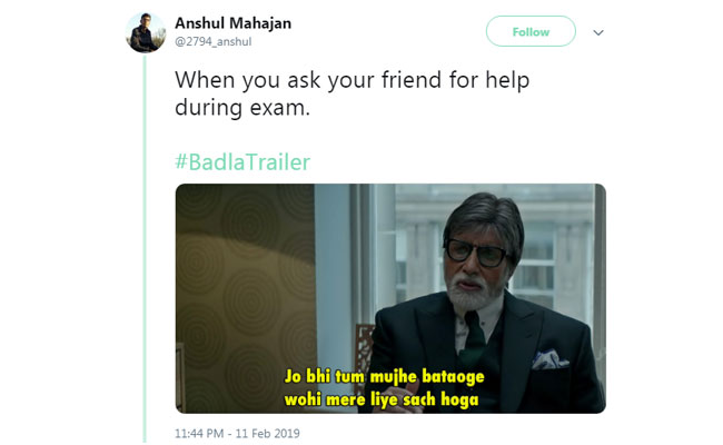 All The Best Memes That <i>Badla</i> Trailer Has Inspired. Take A Look