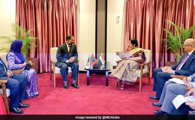 Sushma Swaraj Meets Maldives Home Minister, Discusses Bilateral Ties