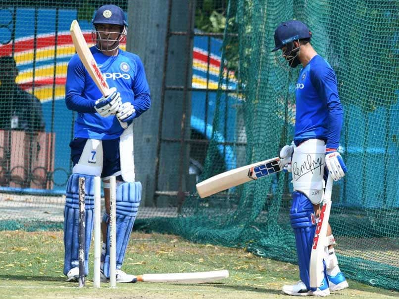 MS Dhoni, Virat Kohli Exchange Bats During Net Practice Ahead Of Australia ODIs Cricket News