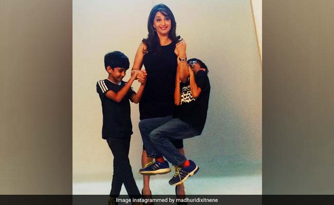 The Internet Loves Madhuri Dixit's Throwback Pic With Sons Arin And Rayaan