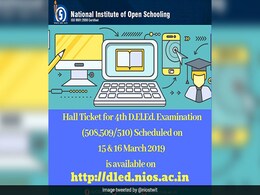 NIOS DElEd Hall Ticket For March Exam Released; Direct Link Here NIOS DElEd Hall Ticket For March Exam Released; Direct Link Here