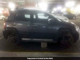 दिल्ली एयरपोर्ट से कार के चारों टायर उड़ा ले गया चोर, CCTV गार्ड ने की 'पुलवामा हमले' से तुलना दिल्ली एयरपोर्ट से कार के चारों टायर उड़ा ले गया चोर, CCTV गार्ड ने की 'पुलवामा हमले' से तुलना