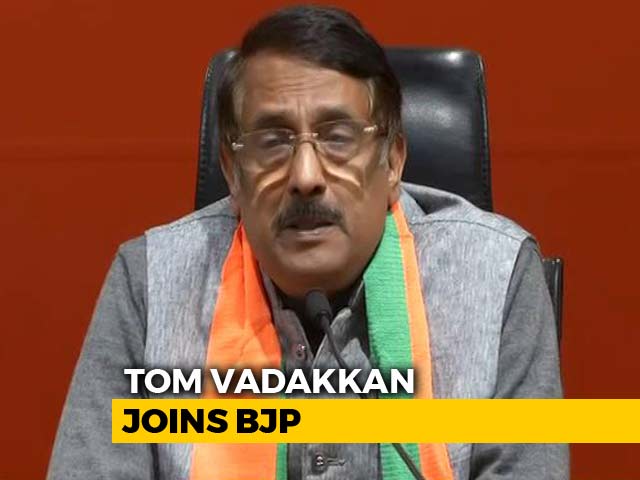 Congress's Tom Vadakkan Joins BJP, Says "Hurt" By Party's Stand On Forces