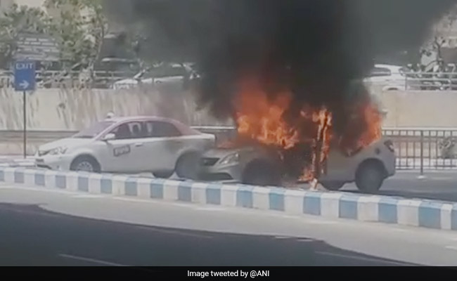 Taxi Parked Outside Coimbatore Airport Catches Fire, Goes Up In Flames