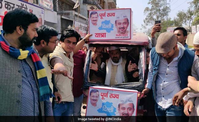 दिल्ली : आम आदमी पार्टी ने पूर्ण राज्य की मांग को लेकर शुरू किए प्रचार रथ