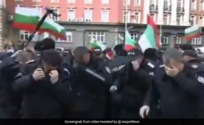 Watch: Bulgarian Police Pepper Spray Themselves Instead Of Protestors