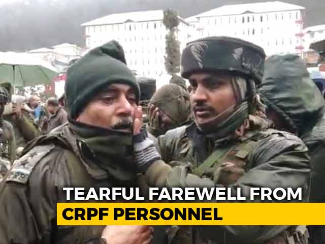 CRPF Troops' Emotional Farewell To Soldiers Killed In Kupwara Encounter