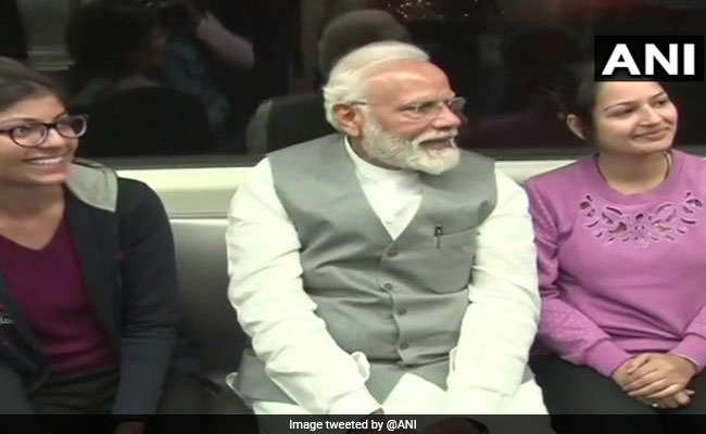 PM Modi Flags Off Red Line Extension Of Delhi Metro, Takes Inaugural Ride