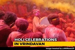 With Colours And Flowers In Air, Holi Celebrations In Vrindavan With Colours And Flowers In Air, Holi Celebrations In Vrindavan