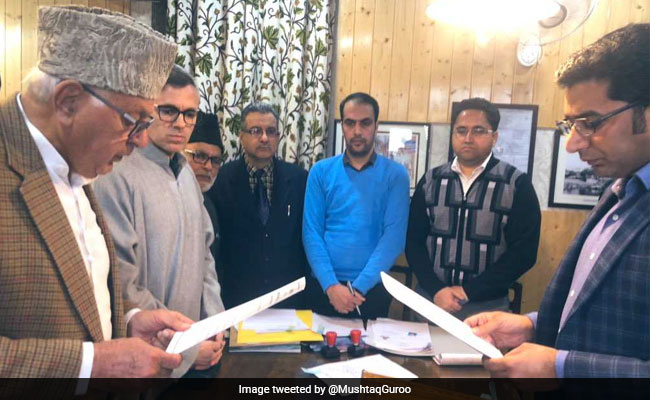Farooq Abdullah Files Nomination Papers For Srinagar Lok Sabha Seat