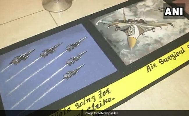 Gujarat Artists Pay Tribute To Indian Air Force With Colourful Rangoli