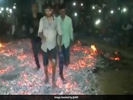 Watch: People In Gujarat Village Walk Barefoot On Fire To Celebrate Holi Watch: People In Gujarat Village Walk Barefoot On Fire To Celebrate Holi