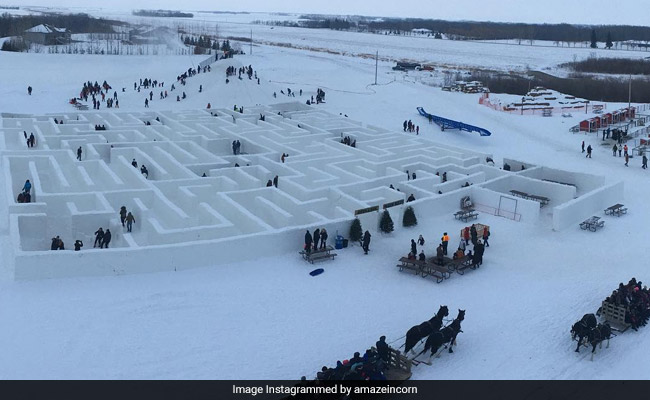 A-maze-ing: Couple Builds World's Largest Snow Maze