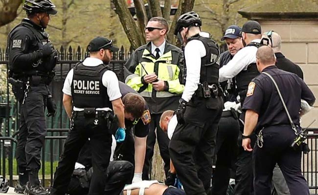 Man On Electric Scooter Lights His Jacket On Fire Near White House