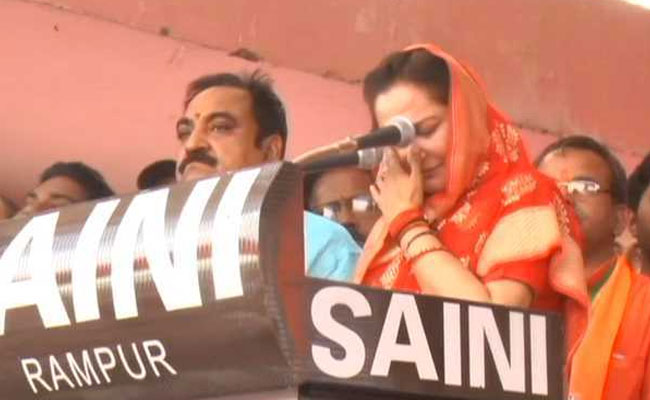 Jaya Prada Breaks Down At Rampur Rally, Says Driven Out By Azam Khan