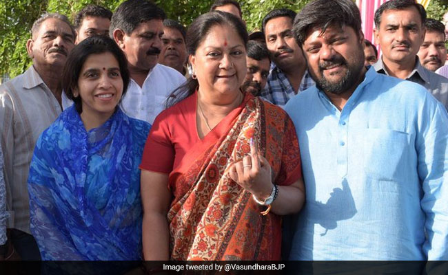 General Elections 2019: Vasundhara Raje Tweets Pic With Son After Voting, Has A Message On PM