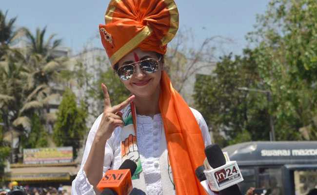Actor-Turned-Politician Urmila Matondkar Rides A Bike To File Poll Papers