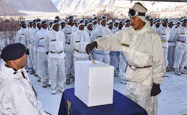 Army Soldiers Posted At Siachen Cast Their Votes