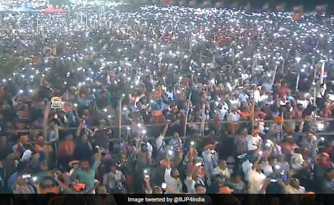 Thousands Of Mobile Phones Light Up PM Modi's Kerala Rally