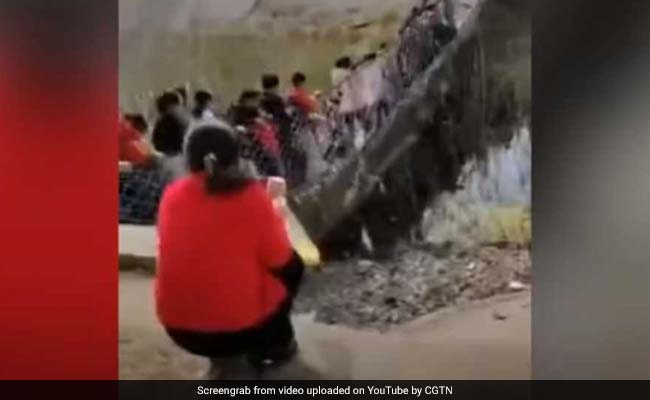 Caught On Camera: Tourists Plunge Into Water After Bridge Collapses