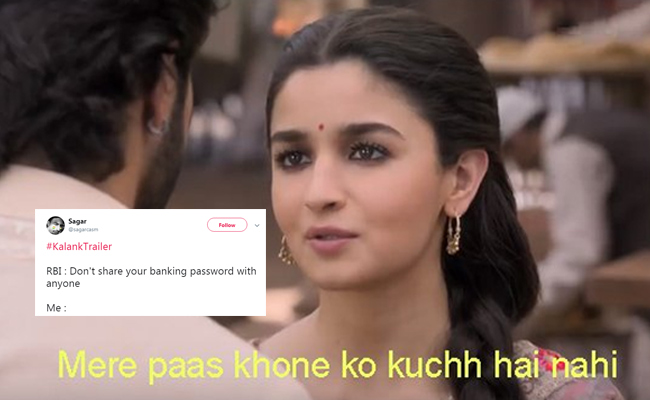 The <I>Kalank</I> Meme-Fest, Courtesy Twitter. Here Are The Funniest