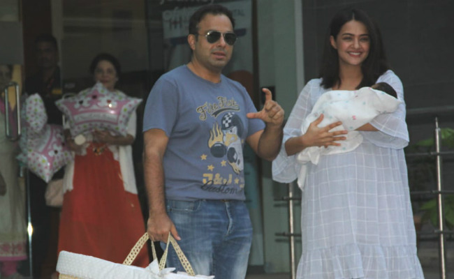 Pics: Surveen Chawla Takes New Born Daughter Eva Home
