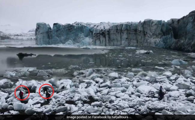 Shocking Video Shows Tourists Running To Safety As Glacier Collapses