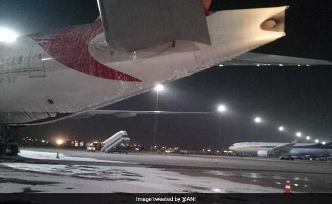 Empty Air India Plane Catches Fire At Delhi Airport During Repair Work