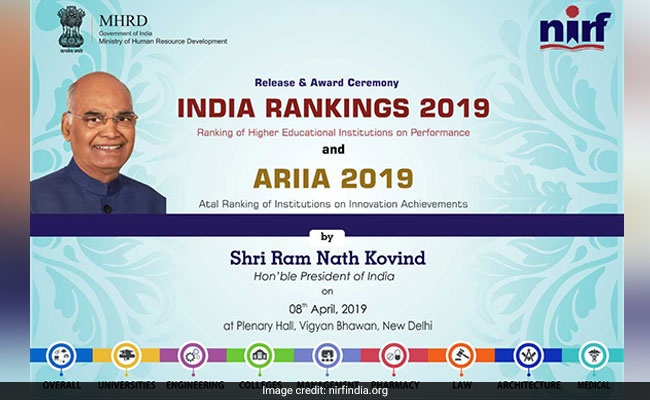 President Ramnath Kovind To Announce NIRF, ARIIA 2019 Rankings Today