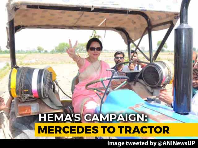 "Fancy Tractor": Omar Abdullah Trolls Hema Malini's Mathura Field Visit