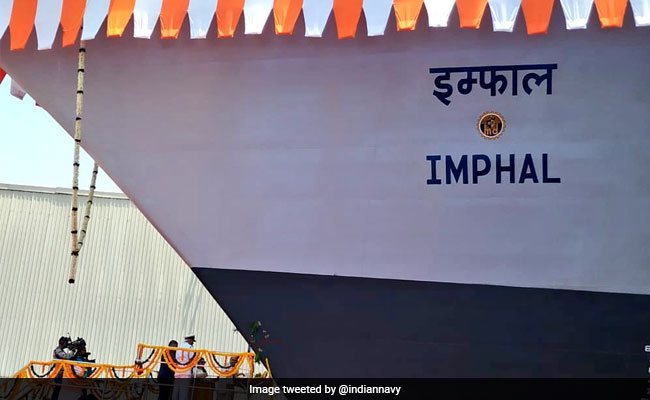 Navy Launches Guided Missile Destroyer INS Imphal Under Project 15B