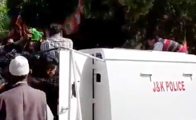 Police Vehicle Transports Food Packets To BJP Rally In Kashmir, Probe On
