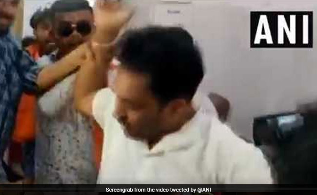 NCP Worker Thrashed After Showing Black Flag To Pragya Thakur In Bhopal