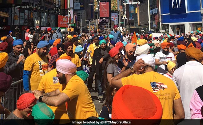 Sea Of Colors At Times Square As Sikh Community Celebrate Turban Day