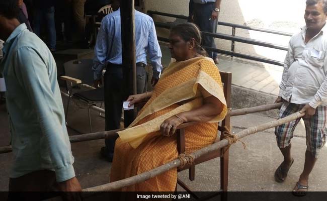 Mumbai Woman, On Chair, Carried Into Voting Booth By Family
