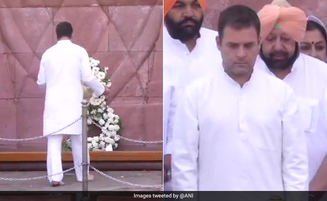 जलियांवाला बाग जनसंहार 100वीं बरसी : कांग्रेस अध्यक्ष राहुल गांधी और अमरिंदर सिंह ने श्रद्धांजलि अर्पित की