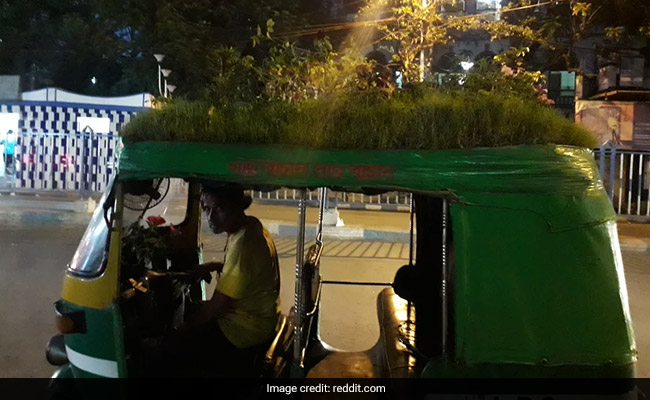 Kolkata Auto Driver Plants Garden On Vehicle To Spread Important Message