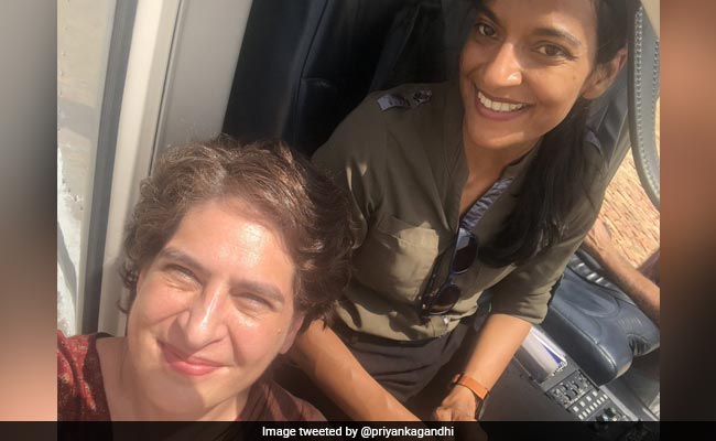 "Proud To Be Flown By A Lady": Priyanka Gandhi Celebrates Woman Pilot