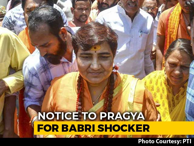 "Proud" Of Babri Masjid Demolition, Says BJP's Pragya Thakur, Gets Notice