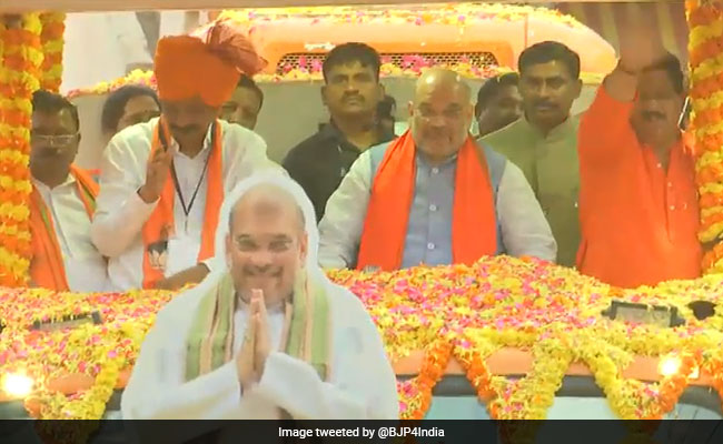 Amit Shah Holds Massive Road Show In Bengaluru