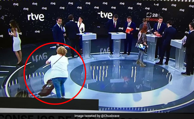 Viral Pic Of Women Cleaning TV Studio Before Election Debate Irks Twitter