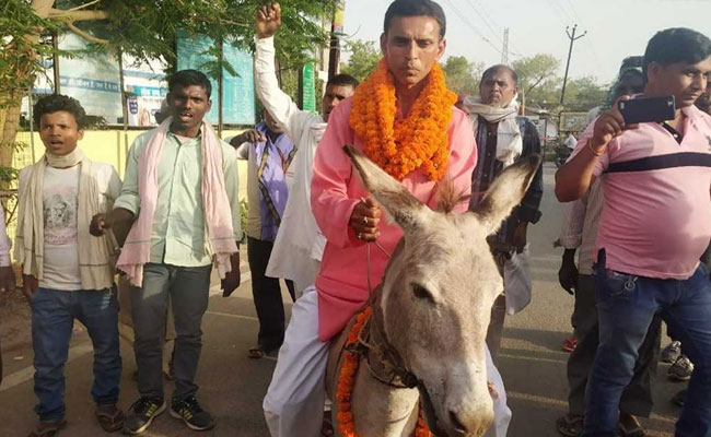 Case Against Bihar Politician For Riding A Donkey Before Filing Nomination